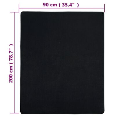 vidaXL Jersey Fitted Sheets 2 pcs Black 90x200 cm Cotton