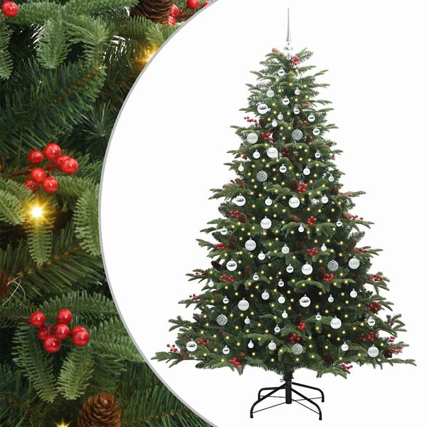 vidaXL Artificial Christmas Tree with 300 LEDs with Stand Green 210 cm