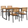 vidaXL 5 Piece Garden Dining Set Solid Wood Acacia and Metal