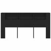 vidaXL Headboard Cabinet with Storage Black oak 200 x 18,5 x 104,5 cm