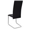 vidaXL Cantilever Dining Chairs 2 pcs Black Faux Leather
