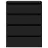 vidaXL Corner Chest of Drawers Black 60x41x76 cm Engineered Wood