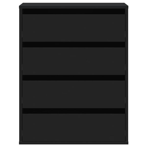 vidaXL Corner Chest of Drawers Black 60x41x76 cm Engineered Wood