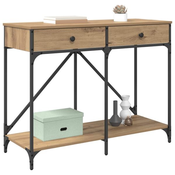 vidaXL Console Table Artisan Oak 100 x 39 x 78.5 cm Engineered Wood