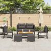 vidaXL Garden Sofa Set 6 pcs Black Poly Rattan