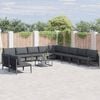 vidaXL Garden Sofa Set with Cushion 11 pcs Black Steel