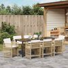 vidaXL Garden Dining Set 9 pcs Beige Poly Rattan