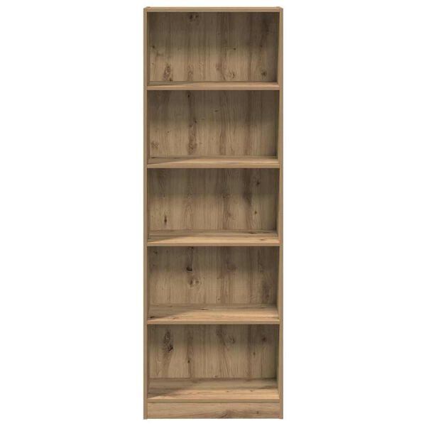 vidaXL Bookcase Artisian Oak 60x24x176 cm Engineered Wood