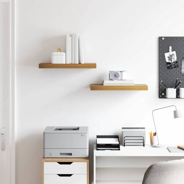 vidaXL Wall Shelf 2 pcs Brown 50 x 23 x 4 cm Engineered Wood
