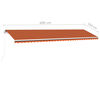 vidaXL Freestanding Manual Retractable Awning 600x350 cm Orange/Brown