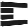 vidaXL TV Cabinet Set Wall-mounted 4 pcs Black Oak Engineered Wood