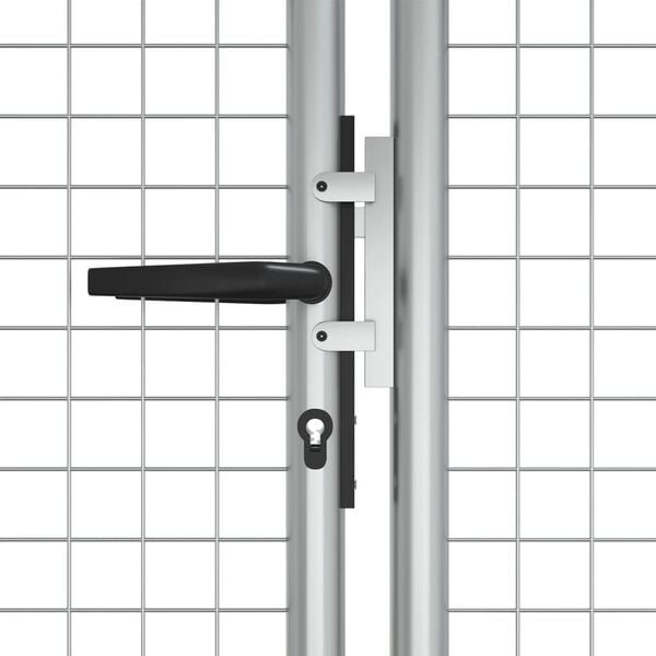 vidaXL Garden Gate Galvanised Steel 400x125 cm Silver