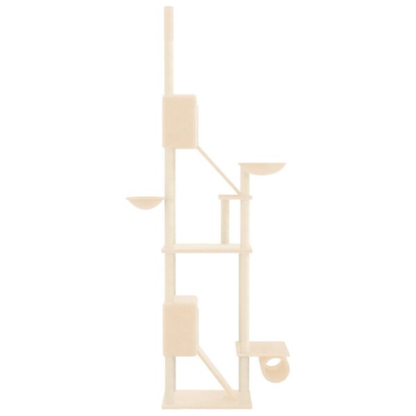 vidaXL Floor to Ceiling Cat Tree Cream 277-303 cm