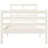 vidaXL Bed Frame without Mattress White 90x190 cm Single Single Solid Wood