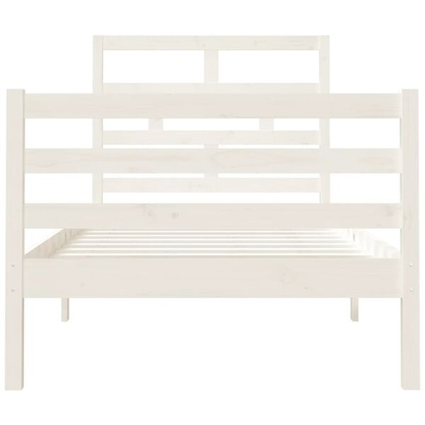 vidaXL Bed Frame without Mattress White 90x190 cm Single Single Solid Wood
