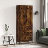 vidaXL Highboard Smoked Oak 69.5x34x180 cm Engineered Wood