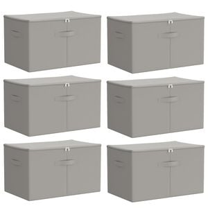 vidaXL Storage Box 6 pcs Non-woven fabric 55 x 35 x 32 cm 61.6 L