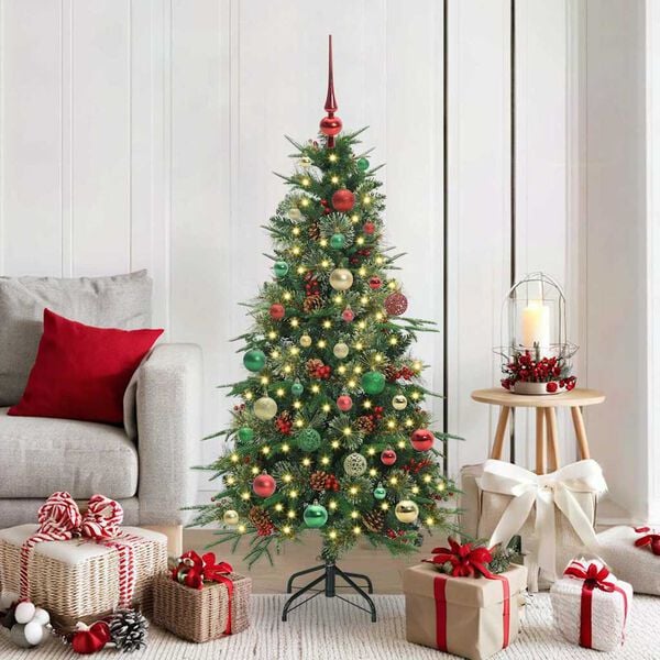 vidaXL Artificial Hinged Christmas Tree Green 150 cm PE and PVC
