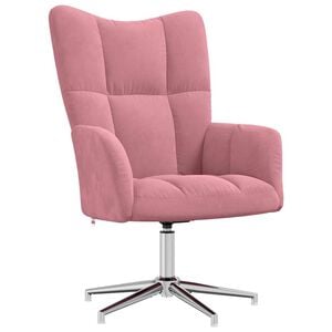 vidaXL Relaxing Chair Pink Velvet