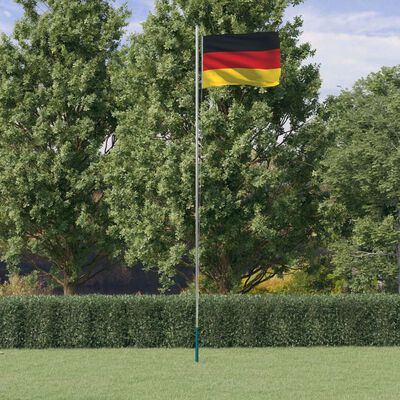 vidaXL Germany Flag and Pole 6.23 m Aluminium
