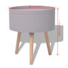 vidaXL Side Table with Serving Tray Round 39.5x44.5 cm Grey