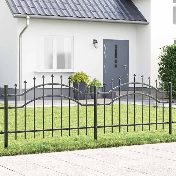 vidaXL Garden Fence Grey 240 x 115 cm Powder-coated steel