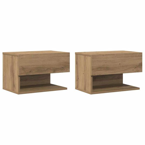 vidaXL Wall-mounted Bedside Cabinets 2 pcs Artisian Oak