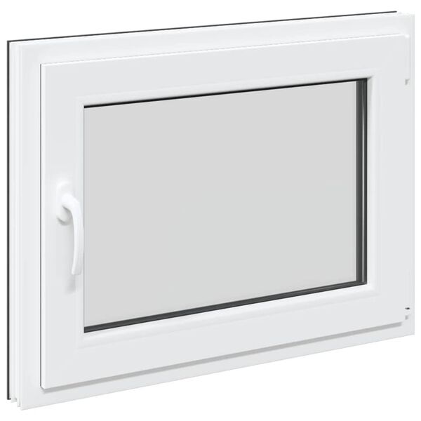vidaXL Basement Window "RISOR" 80x50 cm Tilt&Turn DIN Right Anthracite