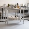 vidaXL Kitchen Work Table with Backsplash 110x55x93 cm Stainless Steel
