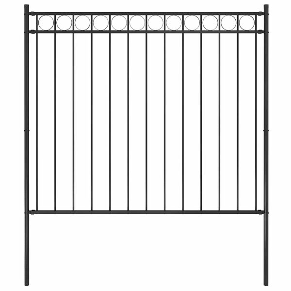 vidaXL Garden Fence Steel 1.7x1.5 m Black