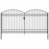 vidaXL Fence Gate with Lock Grey 401 x 250 cm Steel
