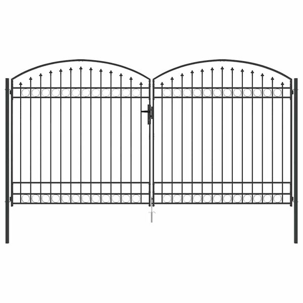 vidaXL Fence Gate with Lock Grey 401 x 250 cm Steel