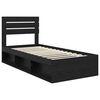 vidaXL Bed Frame with Headboard Black 90 x 200 cm Solid Pine Wood