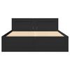 vidaXL Bed Frame with Headboard without Mattress Black 140x190 cm