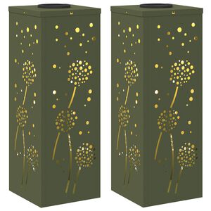 vidaXL Solar LED Pathway Light 2 pcs Warm White 18 x 18 x 50 cm