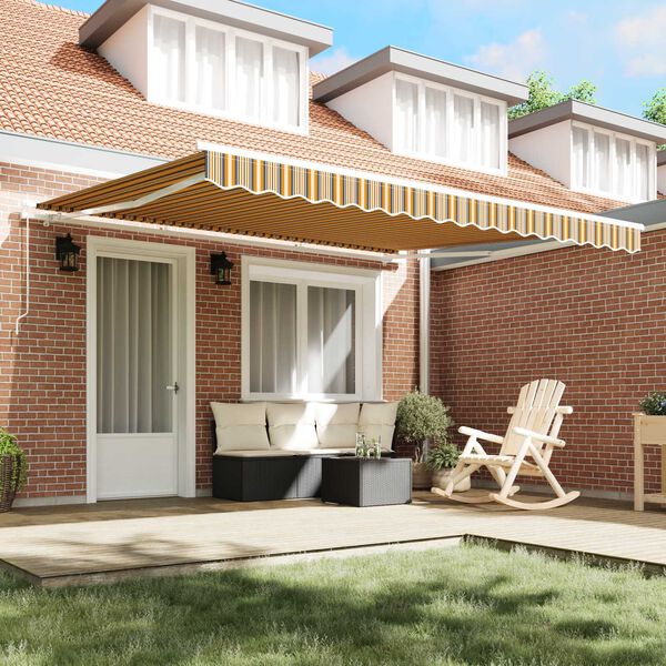 vidaXL Retractable Awning Manual Multicolour 400 x 300 cm