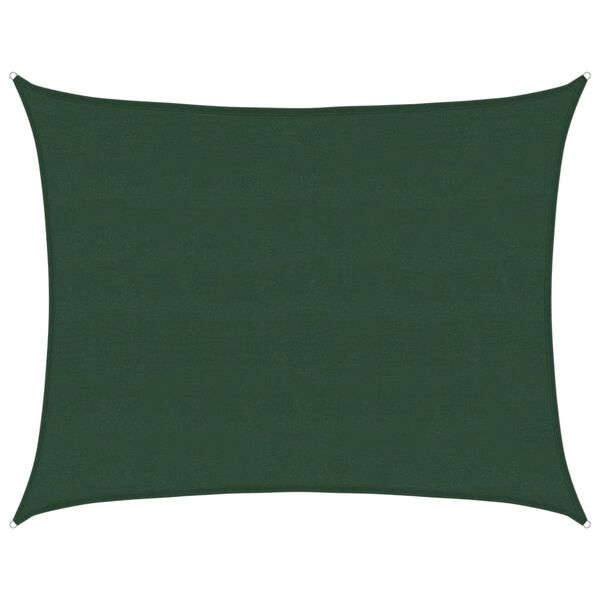 vidaXL Sunshade Sail 160 g/m² Dark Green 6x8 m HDPE