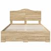 vidaXL Bed Frame with Drawer Sonoma Oak 140 x 200 cm Engineered Wood