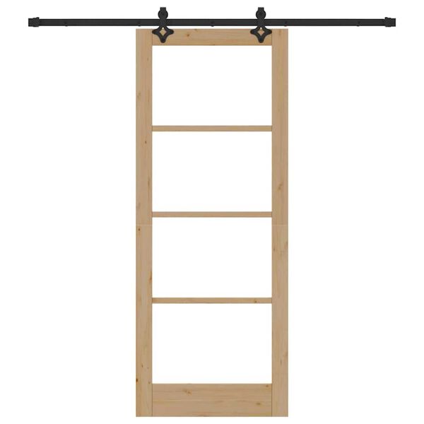 vidaXL Sliding Door ORKDAL Natural and Black 83 x 211 cm