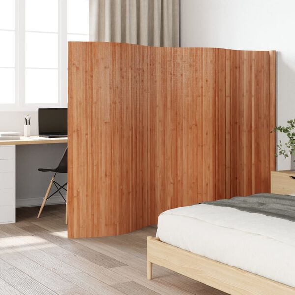 vidaXL Room Divider Brown Width 400 cm Height 165 cm Bamboo