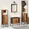 vidaXL Bathroom Furniture Set with Door 4 pcs Brown 33 x 33 x 185.5 cm