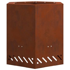 vidaXL Smokeless Fire Bowl Rusty 48 x 48 x 51 cm Weathering Steel