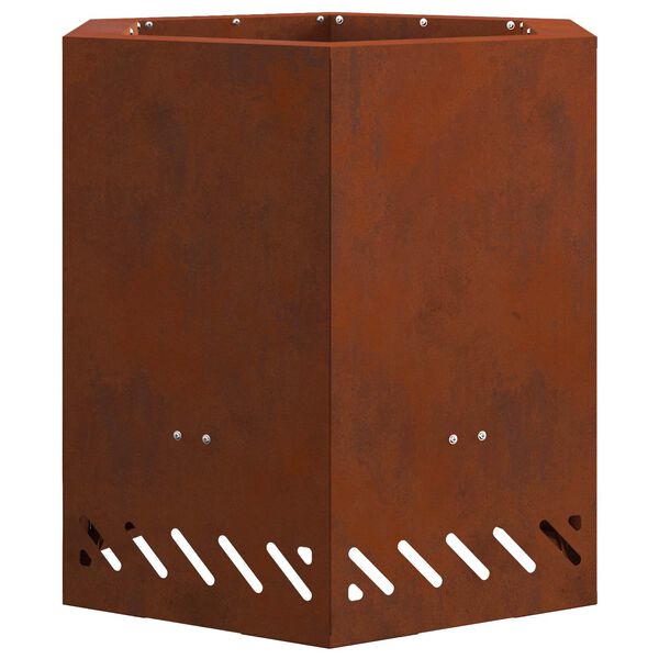 vidaXL Smokeless Fire Pit Brown 48 x 48 x 51 cm Weathering Steel