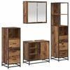 vidaXL Bathroom Furniture Set with Door 4 pcs Old Wood Engineered Wood