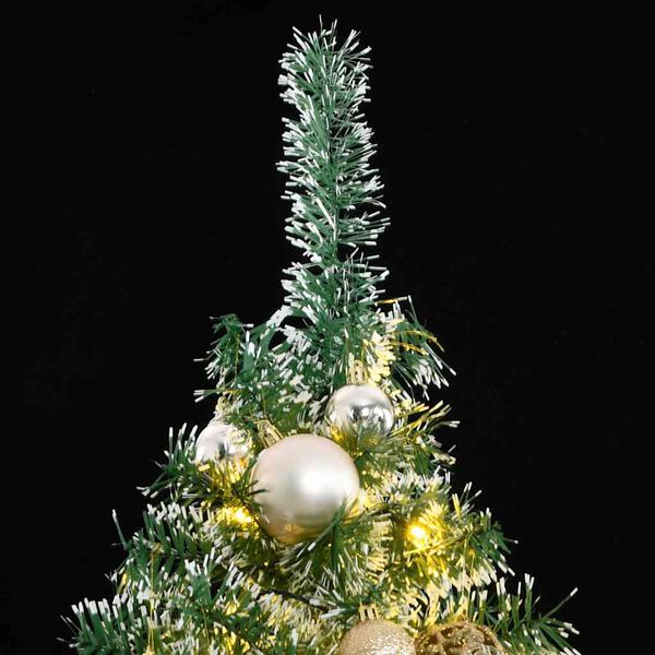 vidaXL Artificial Christmas Tree 300 LEDs&Ball Set&Flocked Snow 240 cm
