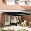 vidaXL Retractable Awning Black 450 x 300 cm Polyester and Metal