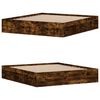 vidaXL Bed Frame without Mattress Smoked Oak 180x200 cm Super King Super King Size