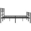vidaXL Metal Bed Frame without Mattress with Footboard Black 120x200cm