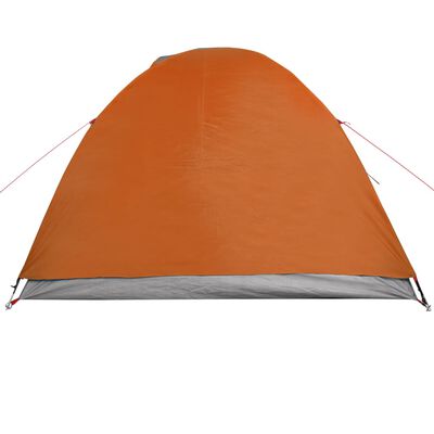vidaXL Camping Tent Dome 4-Person Grey and Orange Waterproof