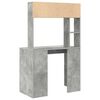 vidaXL Desk with Shelf Concrete Grey 91 x 50 x 149 cm Engineered Wood